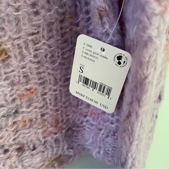 Free People Sunset Cloud Knit Purple Sweater Violet Glow - Picture 13 of 13